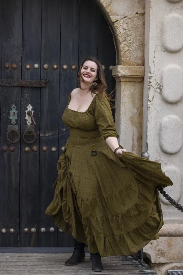 The Olive Green long dress: Gitana
