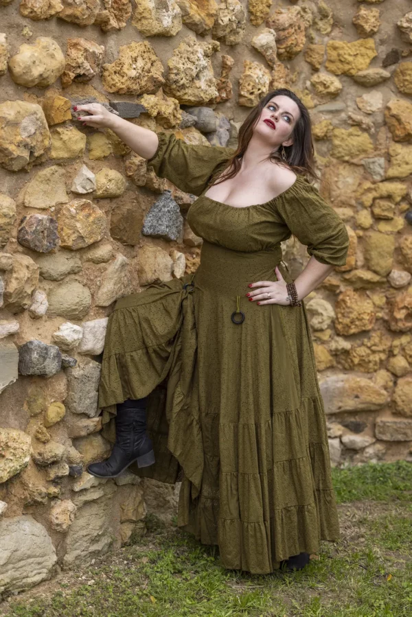 Gitana Dress in Olive Green