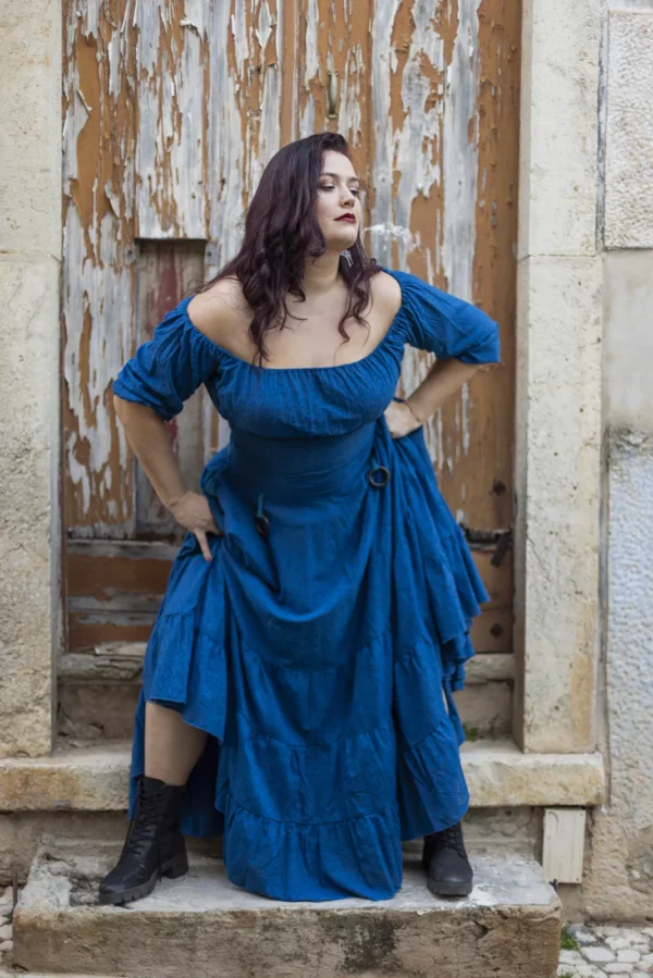 Gitana Dress in Medium Blue