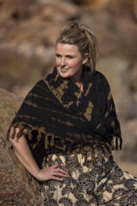 Brown & black tie dye shawl