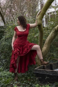 Leah Dress red cotton