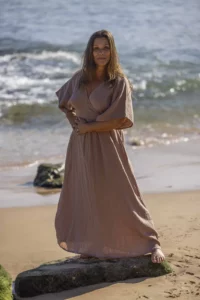 Lucy Kaftan in soft pink