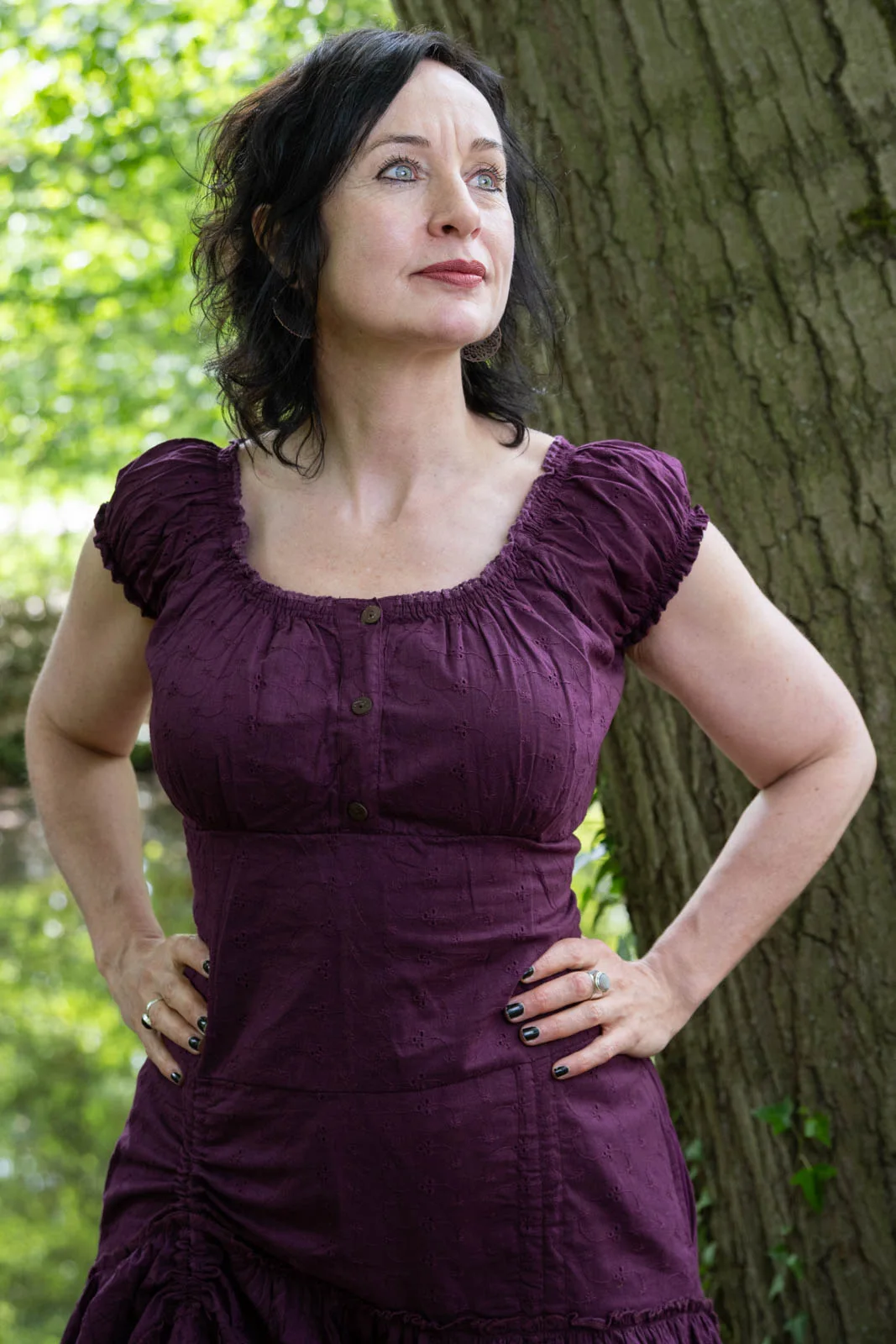 De Lolita Jurk - Aubergine - geborduurd - Afbeelding 2