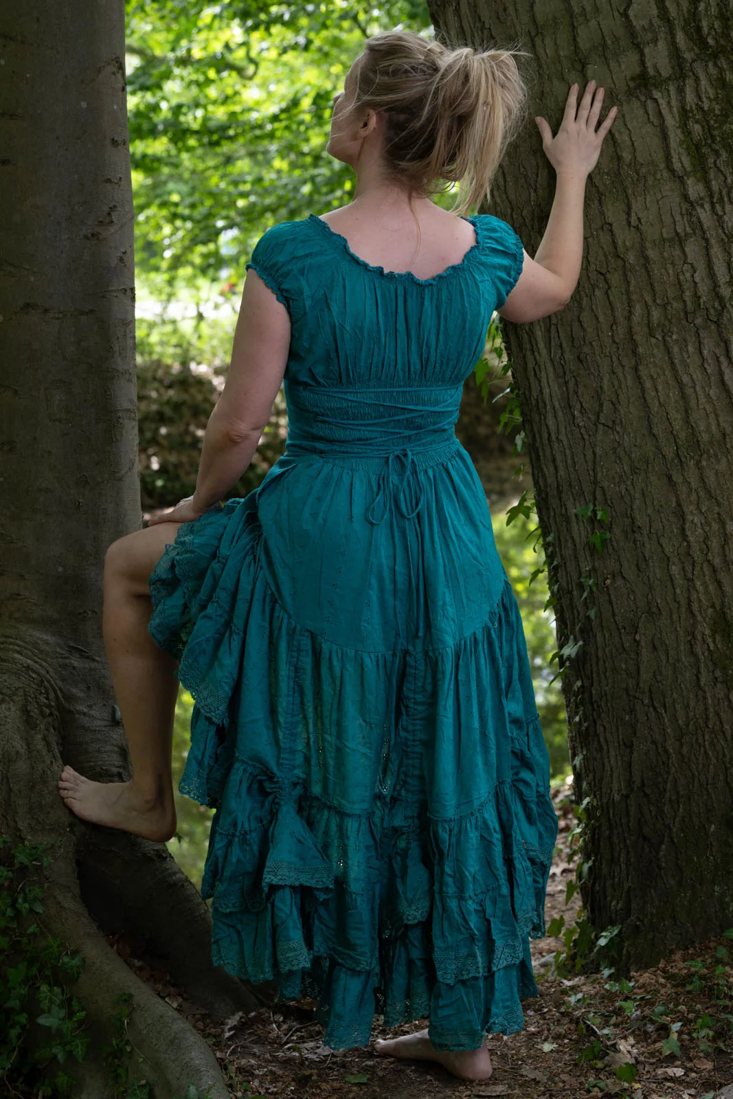 De Lolita Jurk - Turquoise - broderie - Afbeelding 3