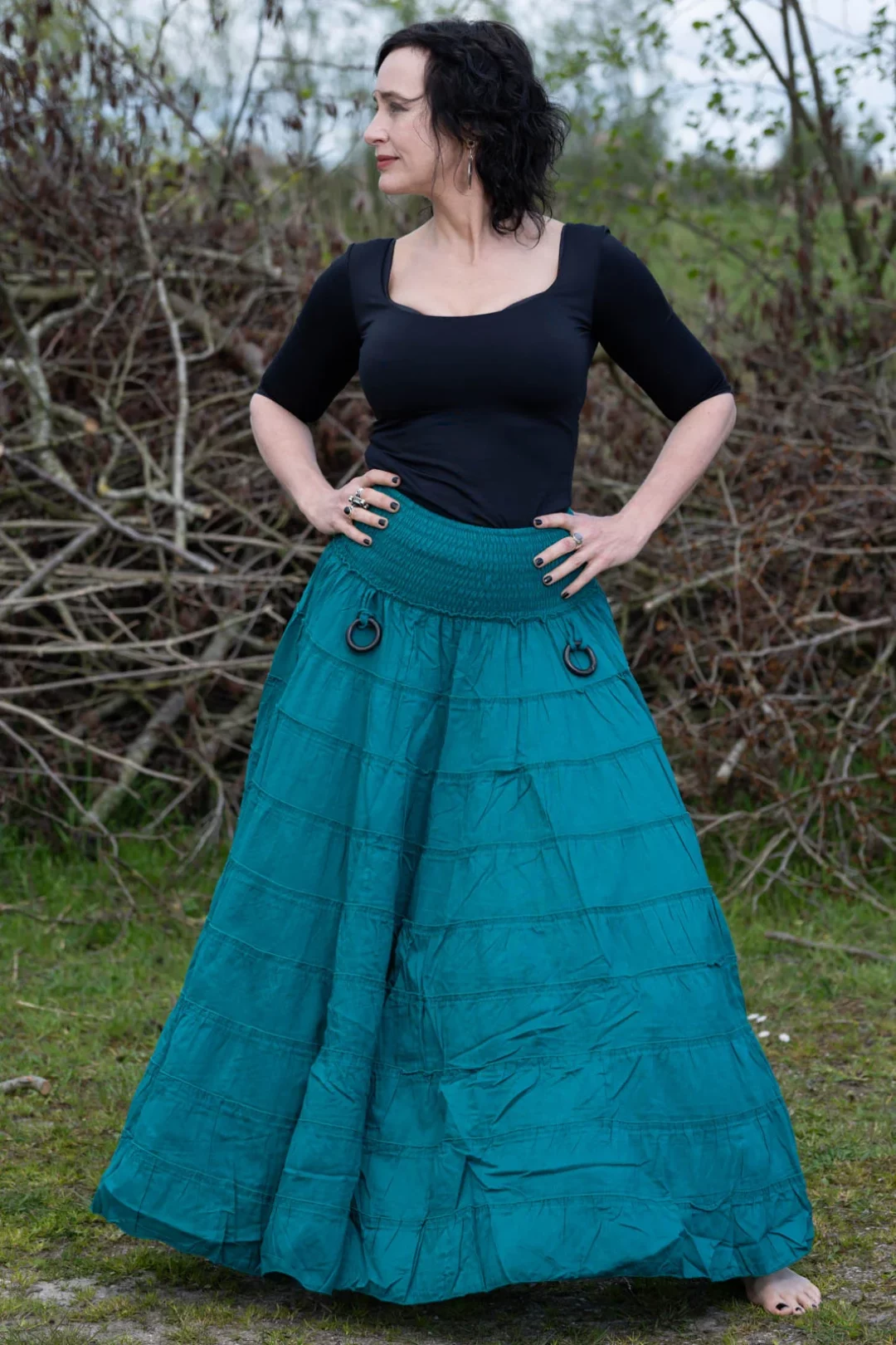 eye-of-awareness-Isis-Skirt-elastic-waist-turquoise